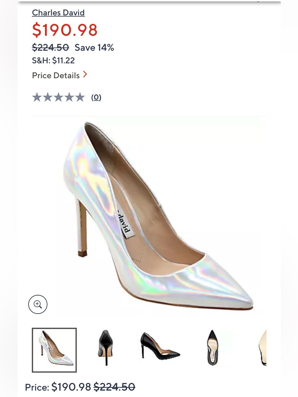 Charles David Rivals Pump Iridescent 6.5 Heels